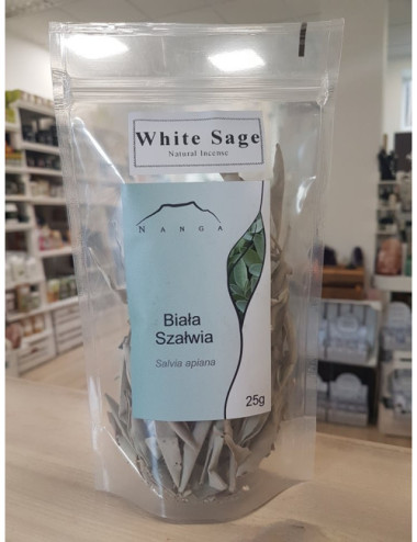 White Sage Natural Incense, Whole Leaves, 25g