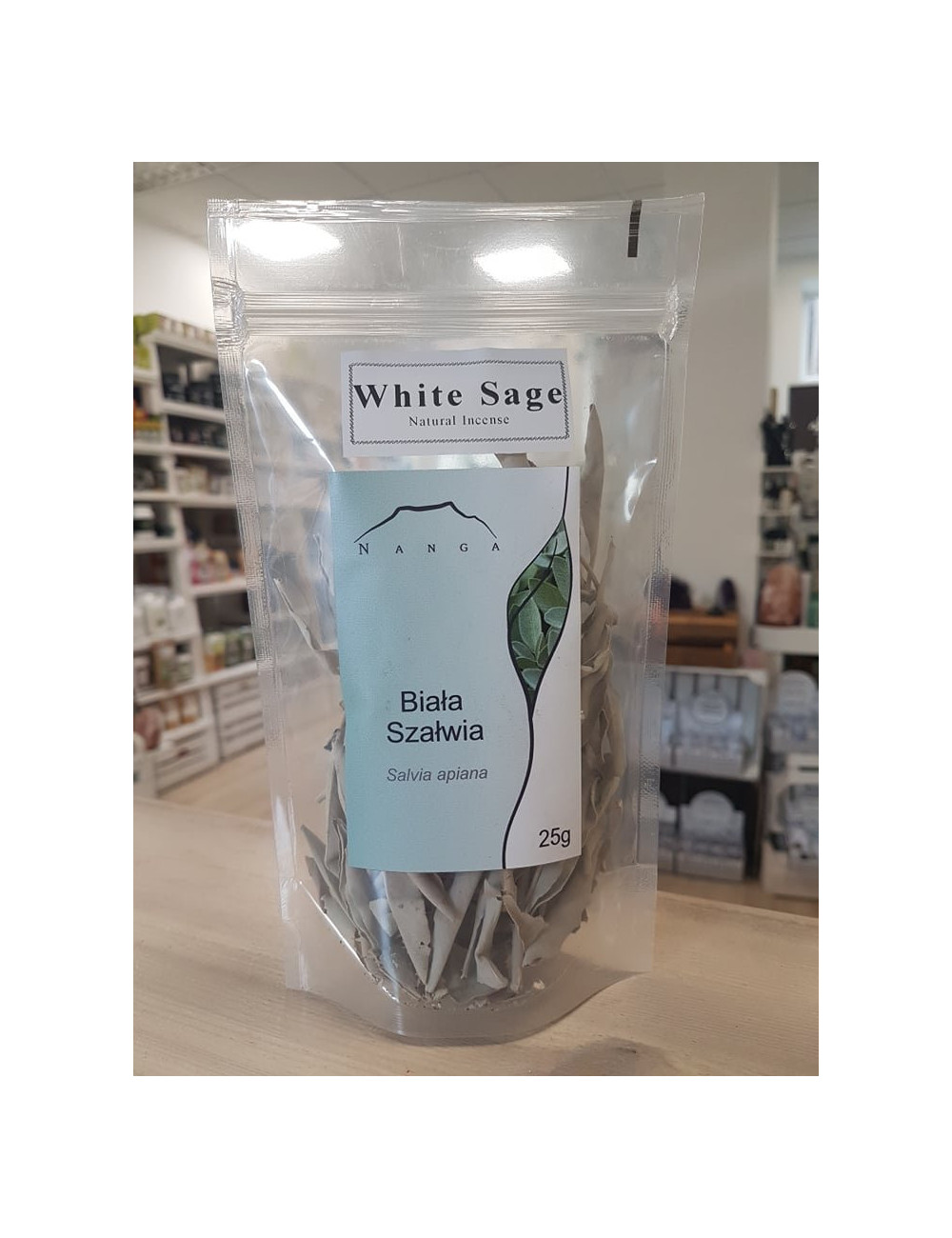 White Sage Natural Incense, Whole Leaves, 25g