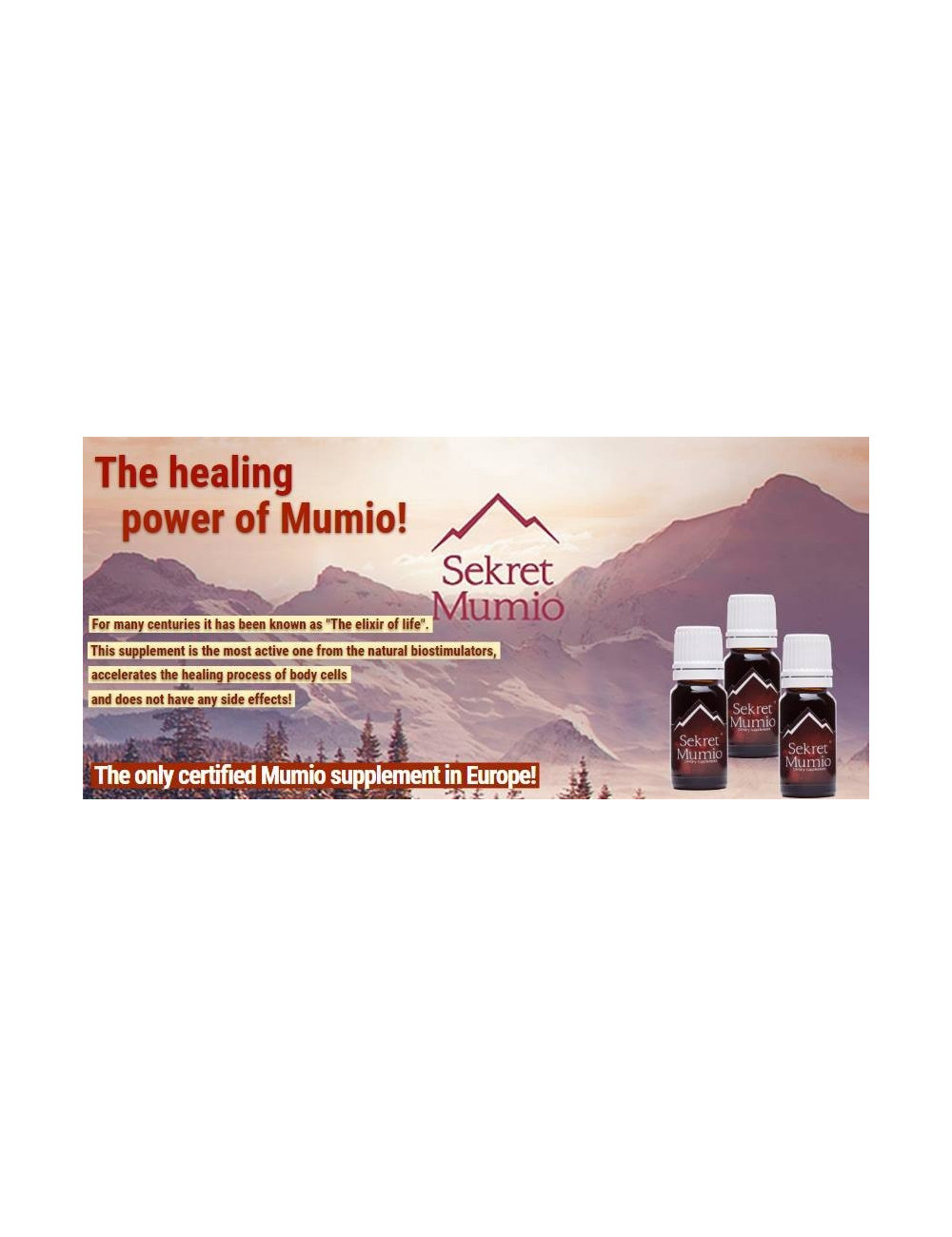Secret Mumio - Purified Mumio in liquid form - 21 bottles of 10 ml