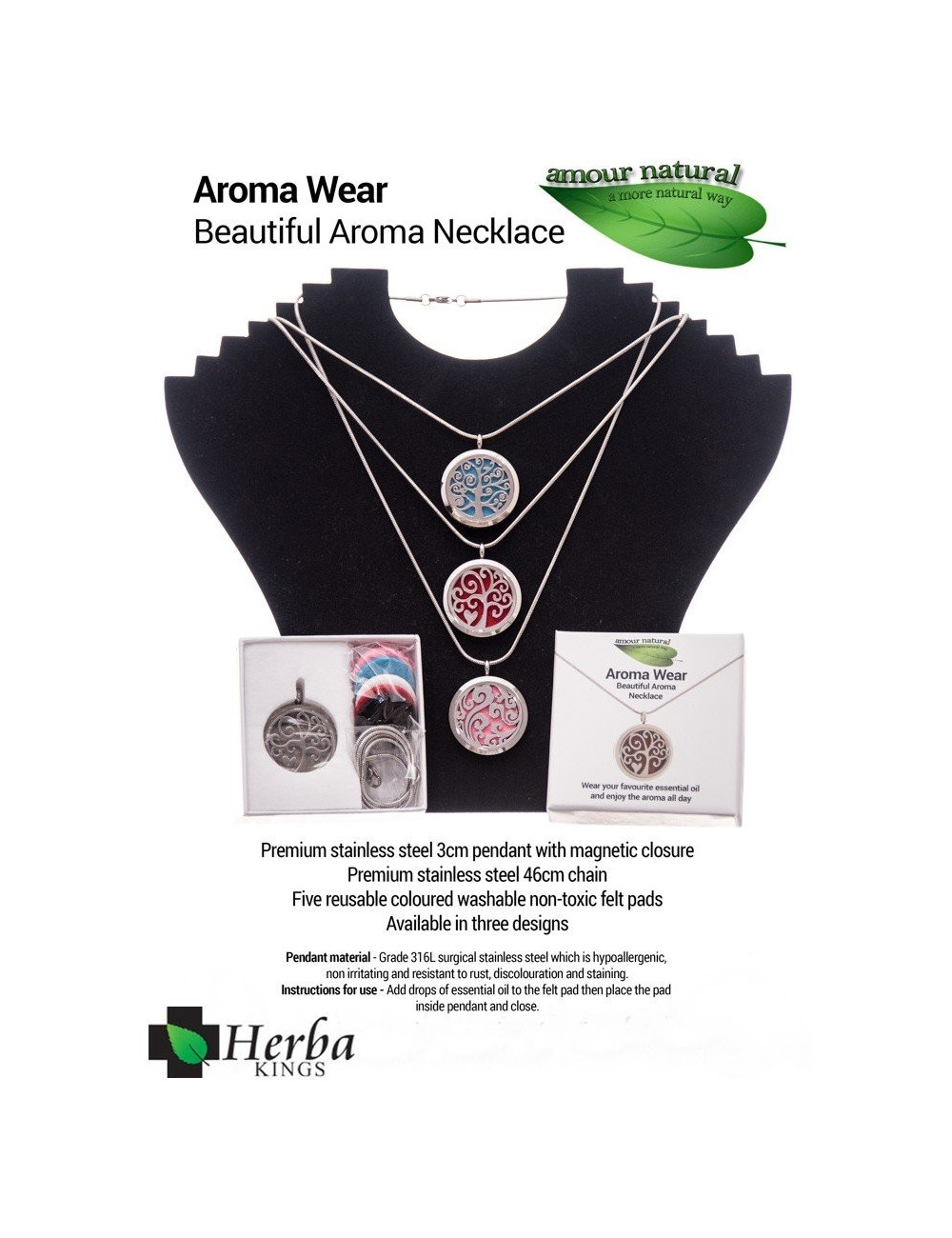 Aromatherapy Necklace model nr1 "Tree"