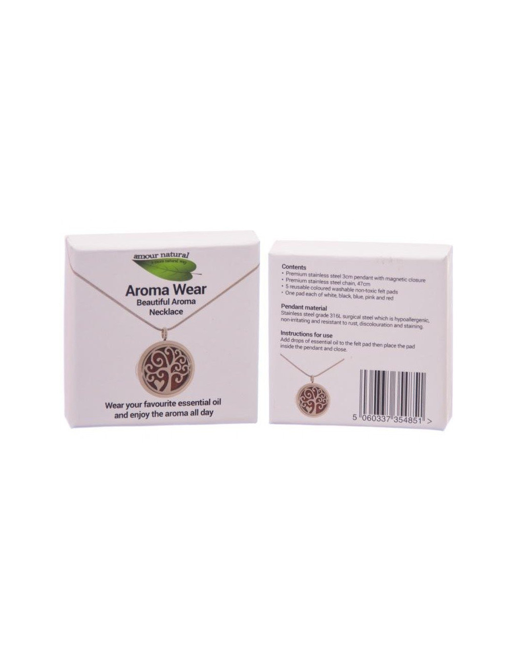 Aromatherapy Necklace model nr2 "Tree with Heart"