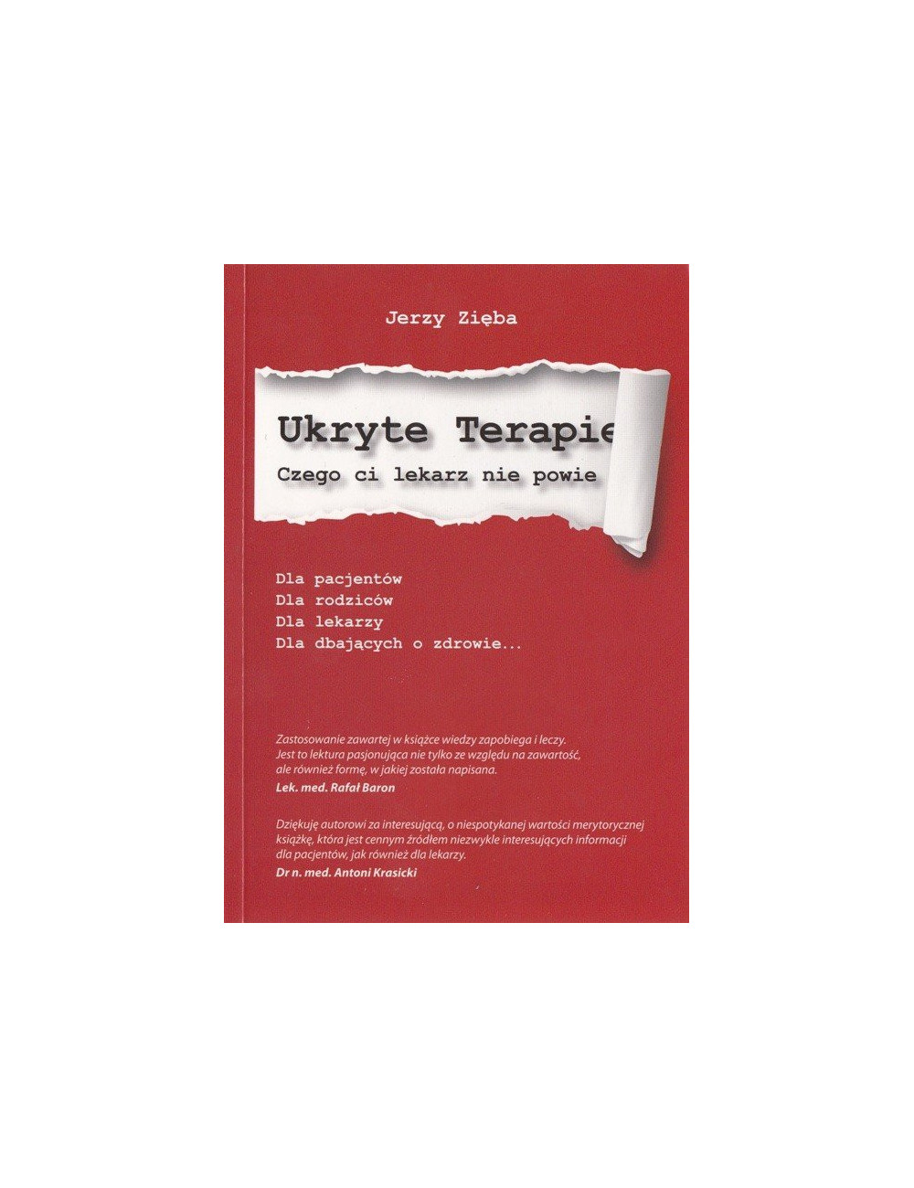 Ukryte Terapie, Czego lekarz Ci nie powie, Jerzy Zięba, Book in Polish