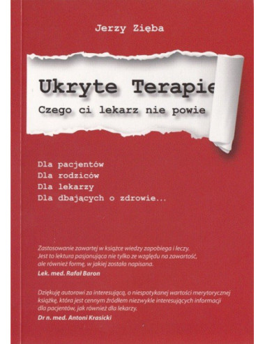 Ukryte Terapie, Czego lekarz Ci nie powie, Jerzy Zięba, Book in Polish