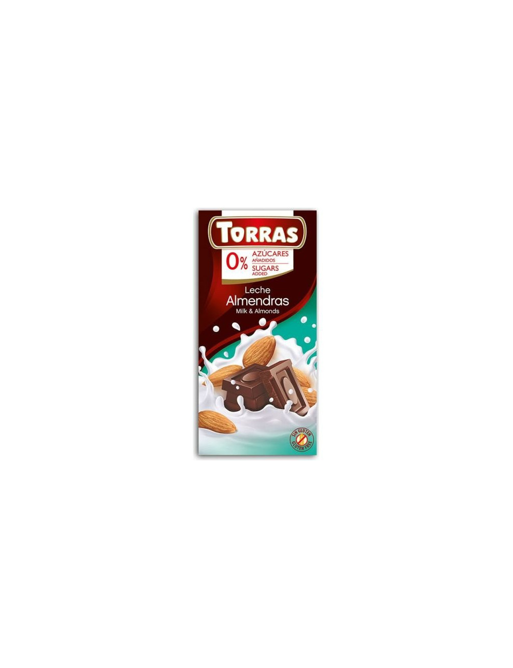 Milk Chocolate with Almonds, Sugar and Gluten free (75g) Torras