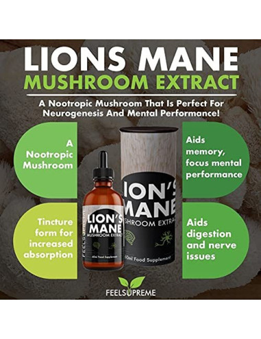 Organic Lion's Mane Mushroom Extract 60ml Feel Supreme