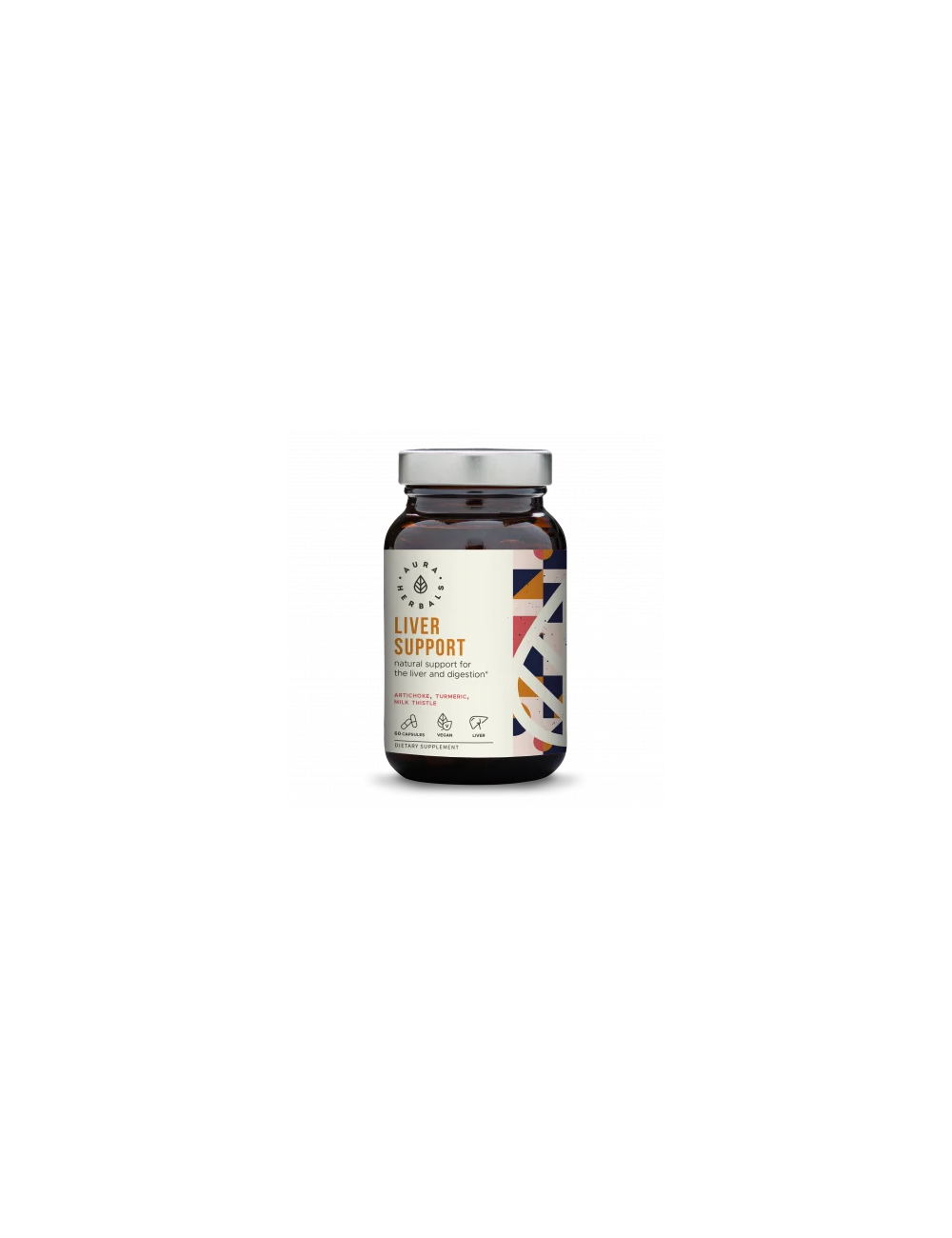 Liver Support – Artichoke, Milk Thistle, Turmeric, 60 capsules Aura Herbals