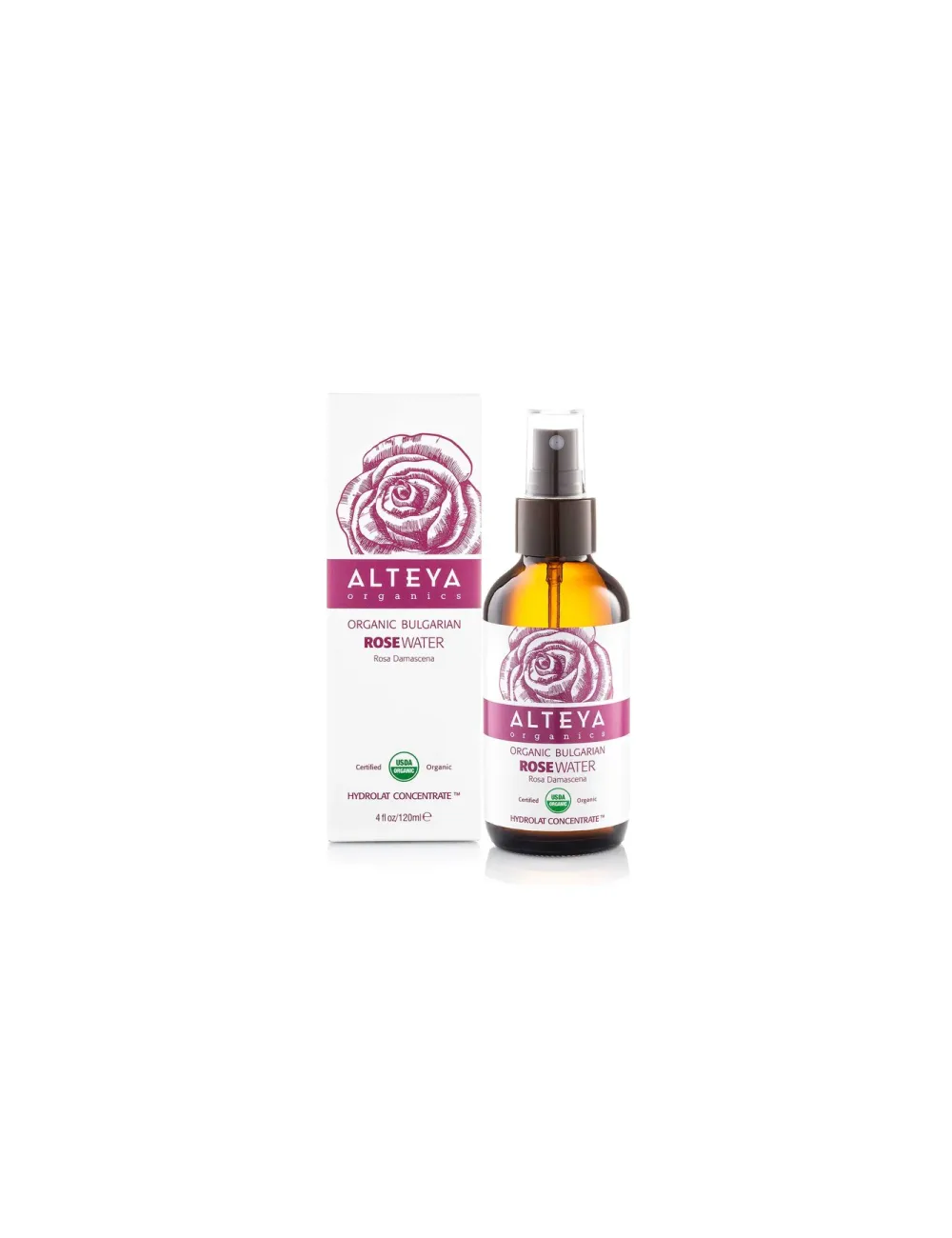 Alteya Organic Bulgarian Rose Water 120ml - Spray Bottle