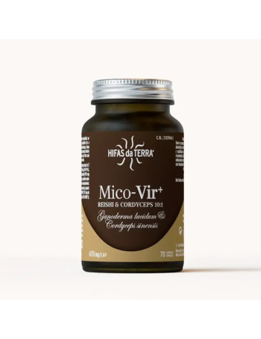 Mico-Vir+ Pure Extracts of Reishi and Cordyceps 70 capsules, Hifas da Terra