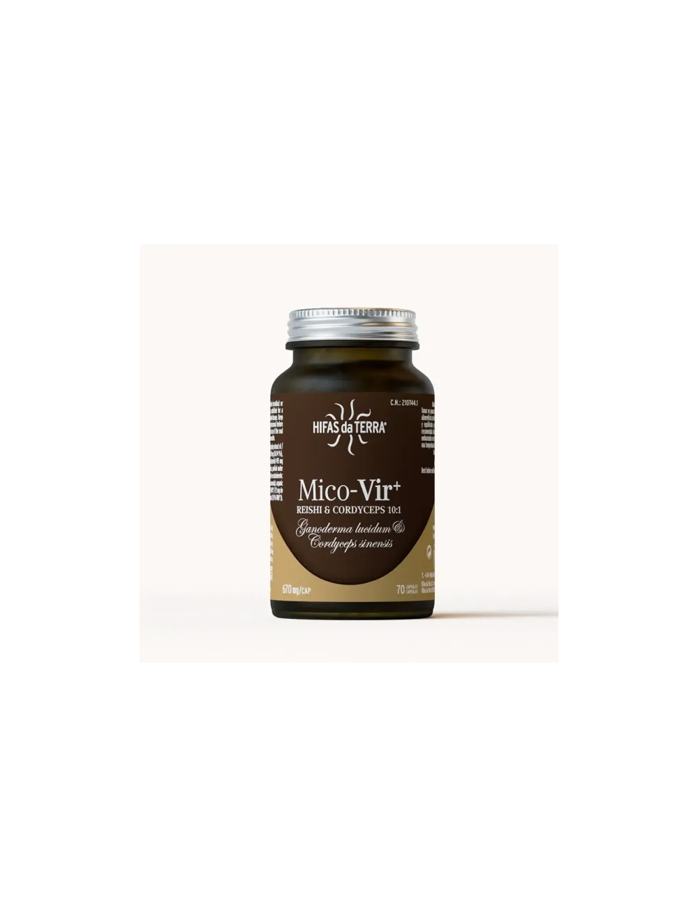 Mico-Vir+ Pure Extracts of Reishi and Cordyceps 70 capsules, Hifas da Terra