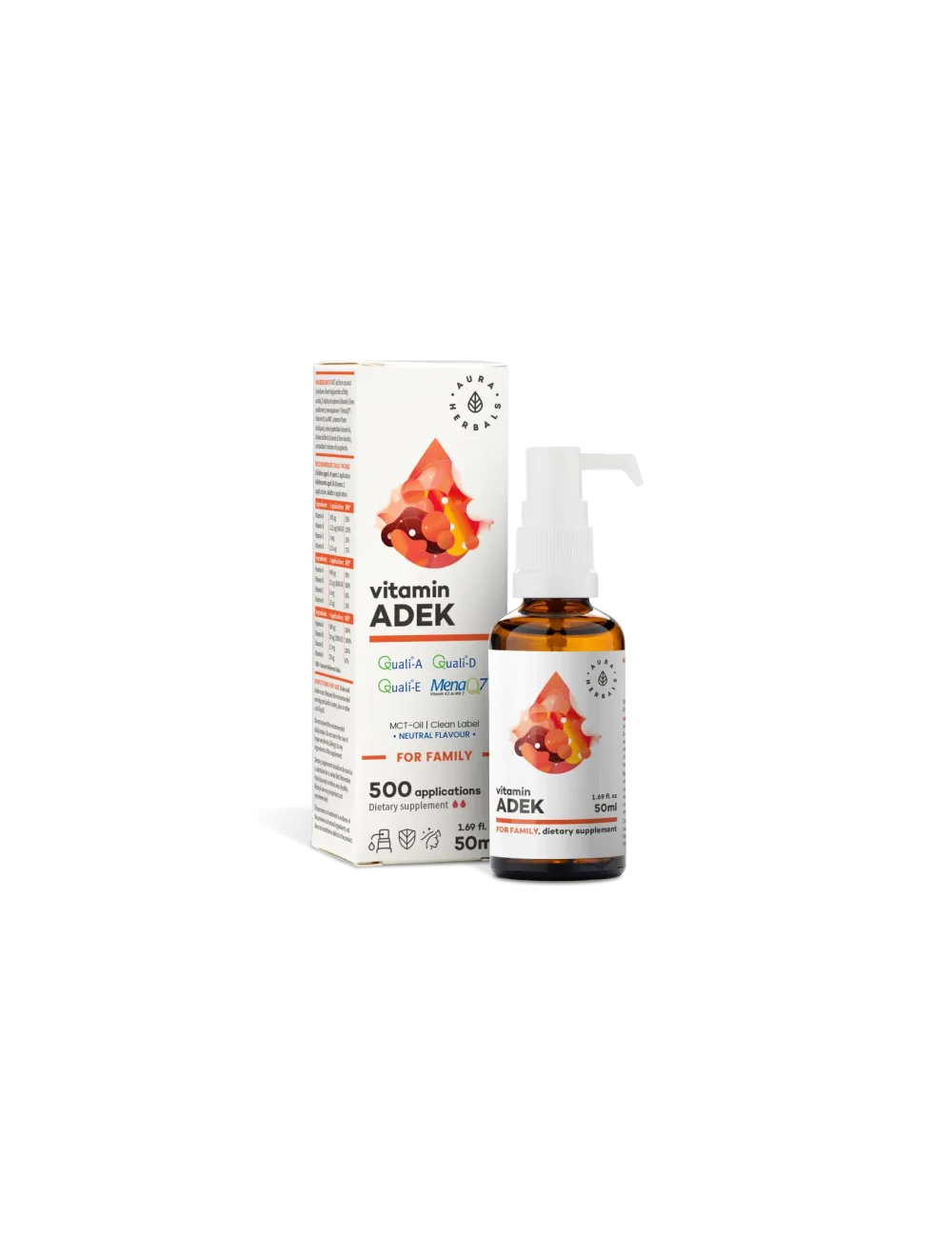 Vitamins ADEK for family MCT-oil 50ml, Aura Herbals