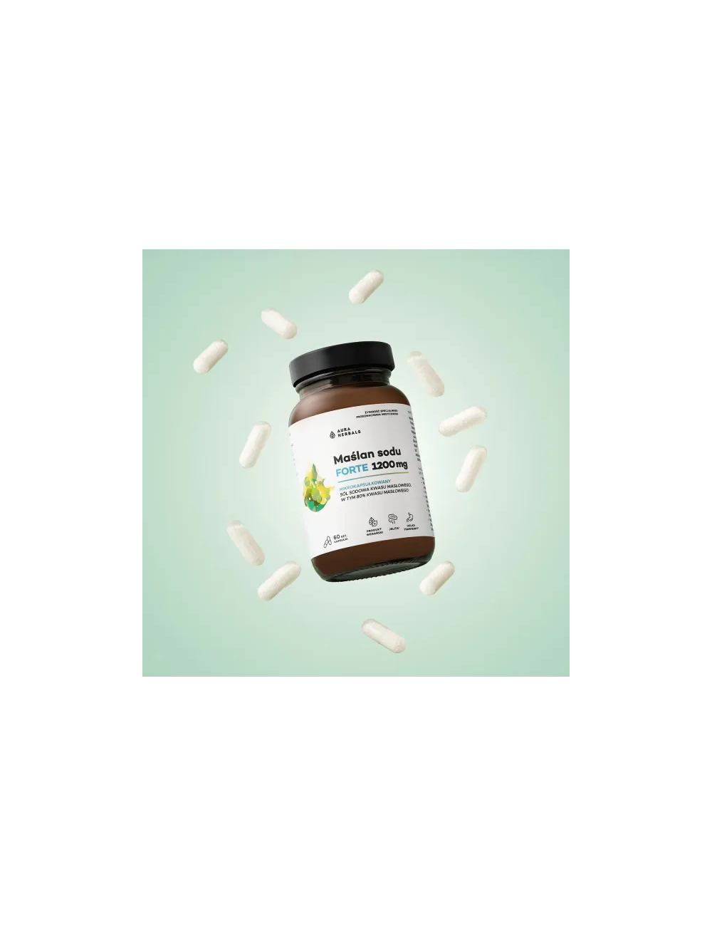 Aura Herbals Sodium butyrate FORTE 1200 mg, microencapsulated, 60 capsules