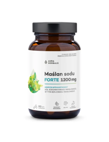 Aura Herbals Sodium butyrate FORTE 1200 mg, microencapsulated, 60 capsules