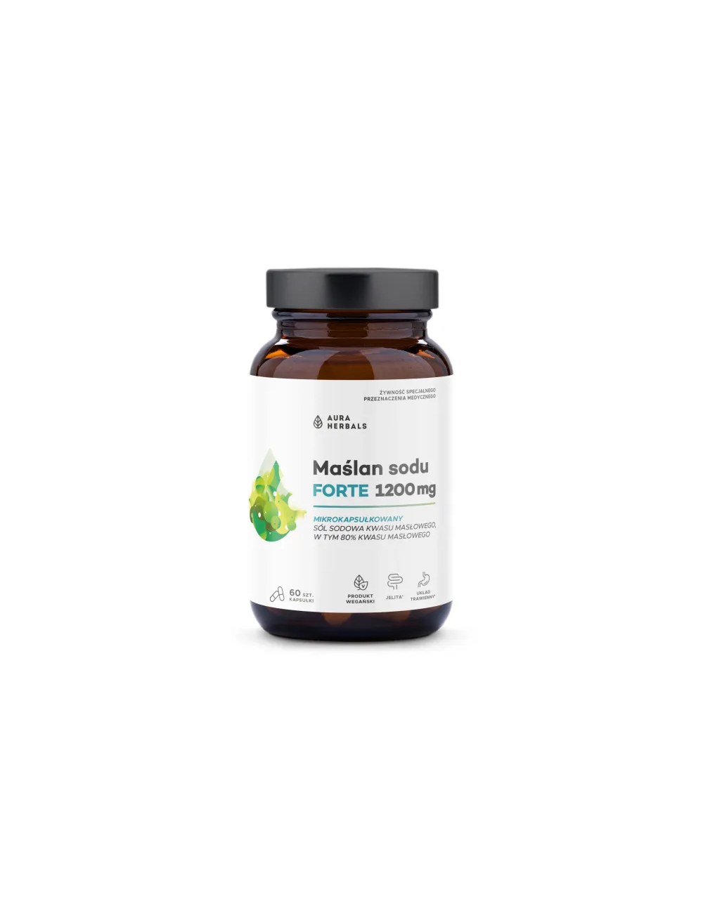 Aura Herbals Sodium butyrate FORTE 1200 mg, microencapsulated, 60 capsules