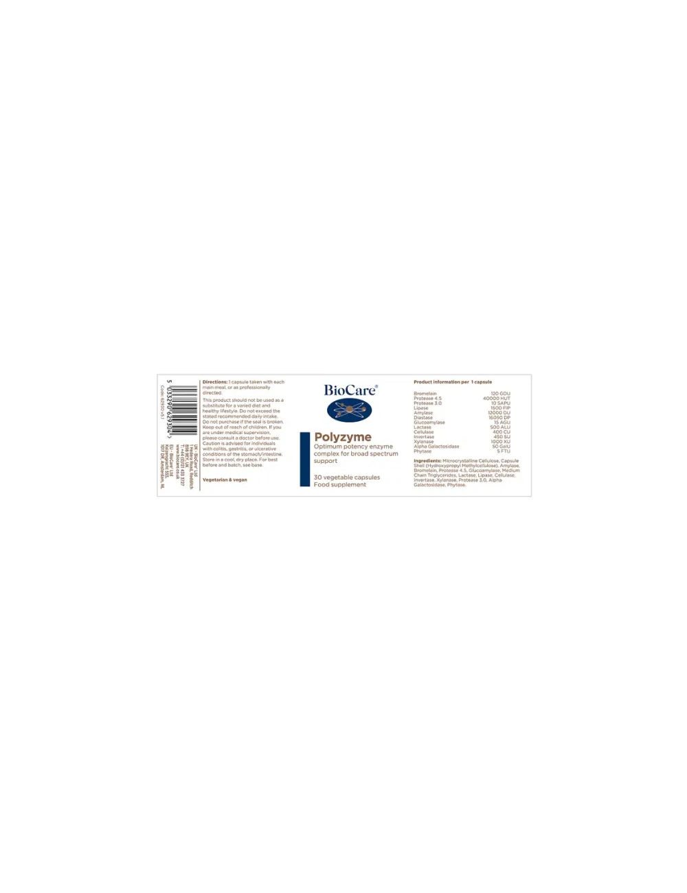 Bio Care Polyzyme 30 capsules