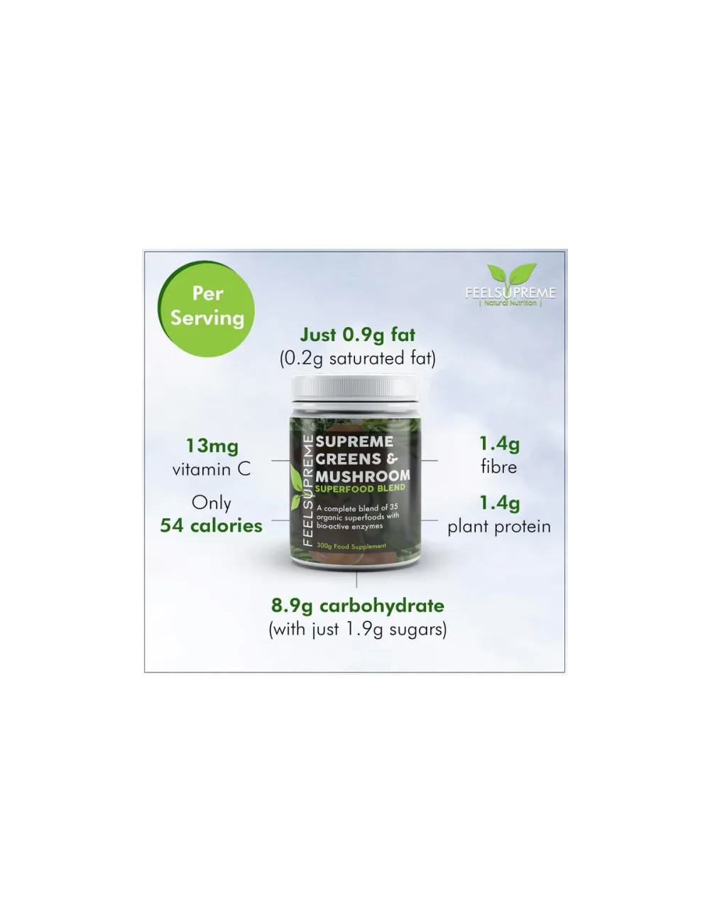 Supreme Greens and Mushroom Blend 300g, Feel Supreme