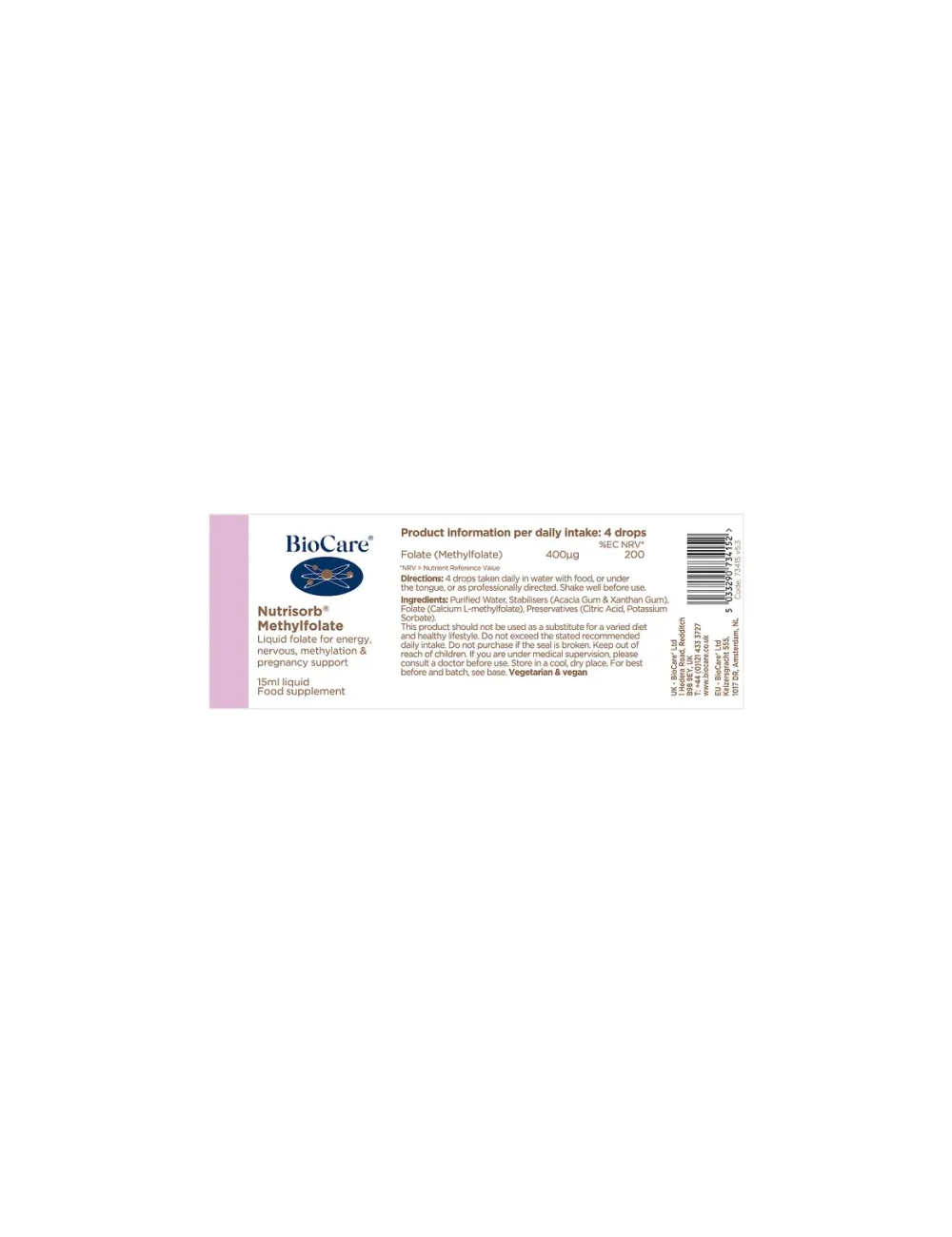 Nutrisorb® Methylfolate 15ml BioCare