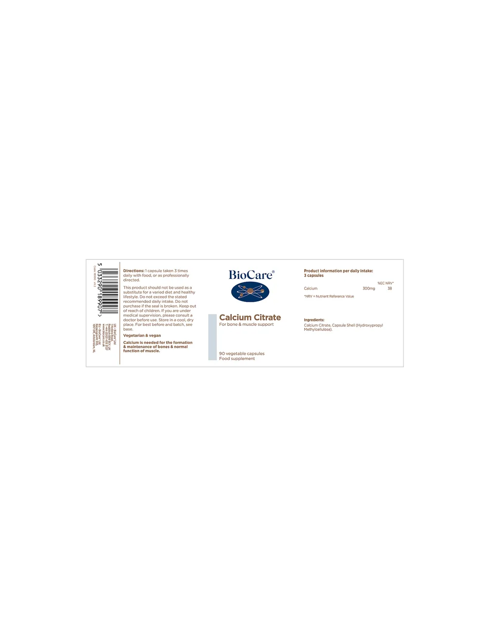 Calcium Citrate - 90 Capsules, BioCare