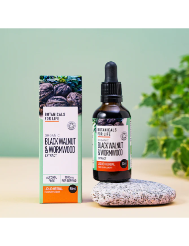 Organic Black Walnut and Wormwood Extract 50ml, Botanicals for Life