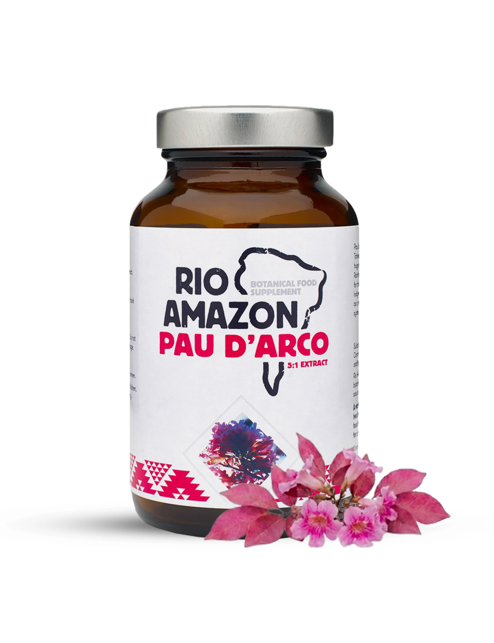 Rio Amazon Pau D’Arco Bark 5:1 Extract 500mg, 60 Veg Capsules