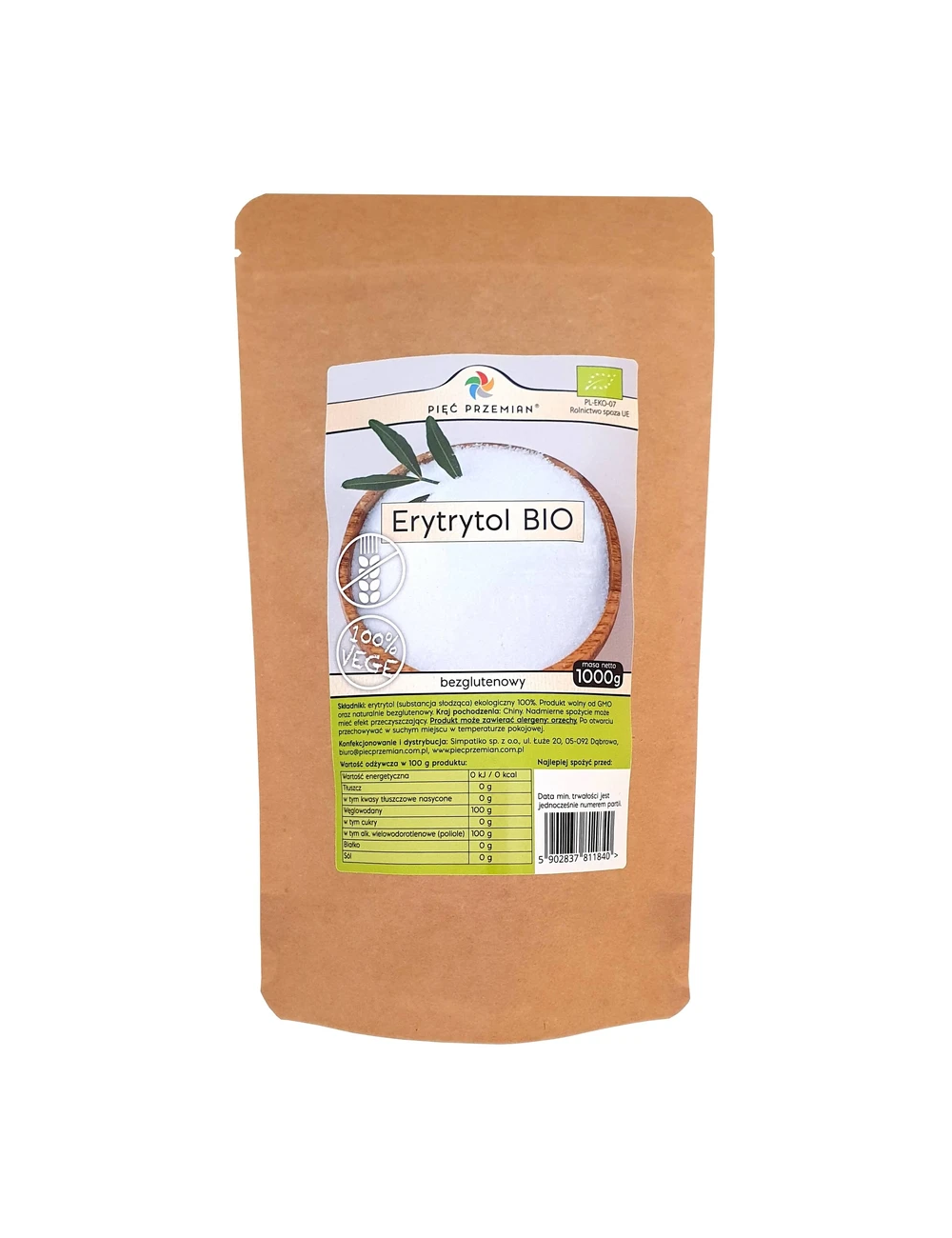 Erythritol 500g Piec przemian