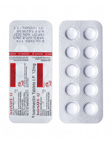 Ivermectin Tablets 12mg (10 tablets), IverSAFE-12