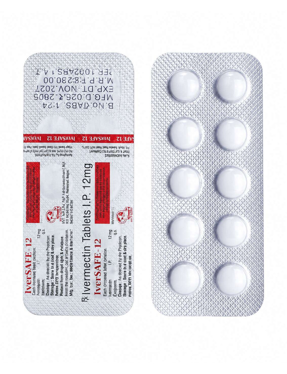 Ivermectin Tablets 12mg (10 tablets), IverSAFE-12