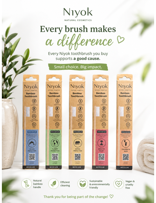 Niyok Adult Bamboo Toothbrush Medium bristles