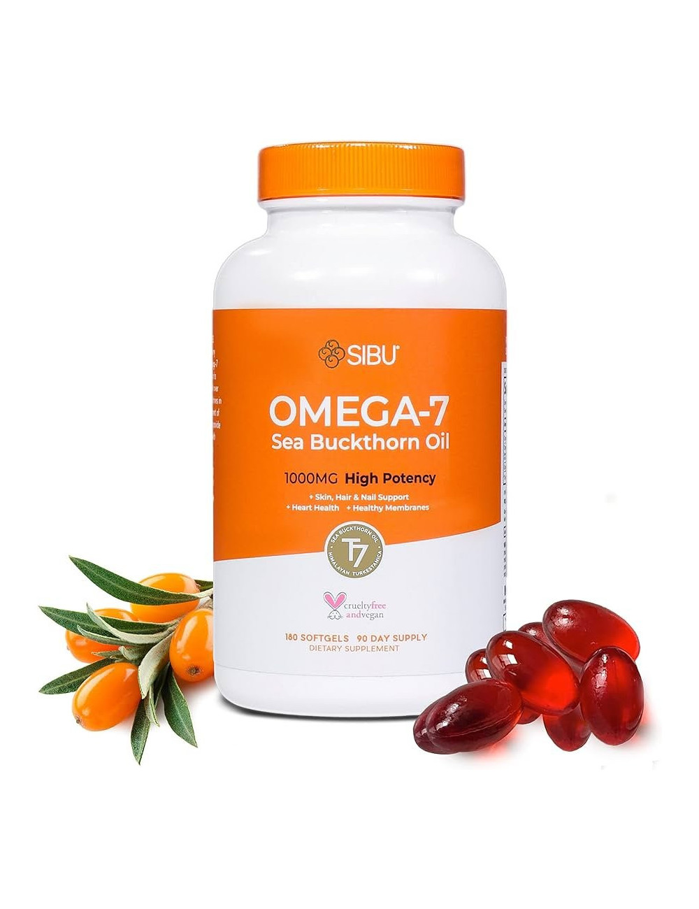 SIBU Omega 7, Sea buckthorn Oil, 60 Soft-Gels