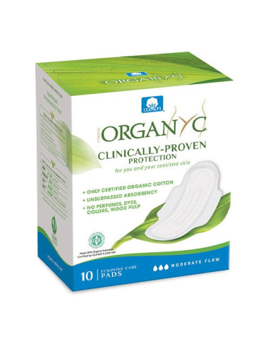 Organyc Organic Cotton Period Pads Folded Moderate Flow