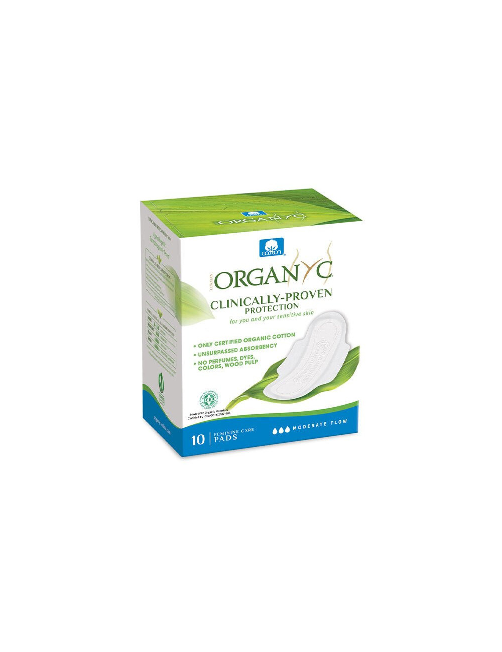 Organyc Organic Cotton Period Pads Folded Moderate Flow