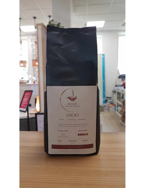 LISCIO Coffee Ground 500g | Brazil, Costa Rica & Indonesia Arabica Blend