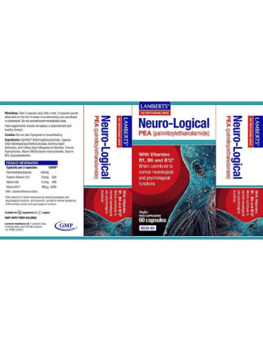 Neuro-Logical Palmitoylethanolamide (PEA) with vitamins B1, B6 and B12 Lamberts