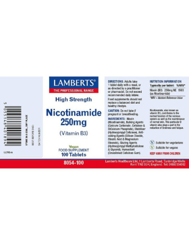 Nicotinamide (B3) 250mg Lamberts