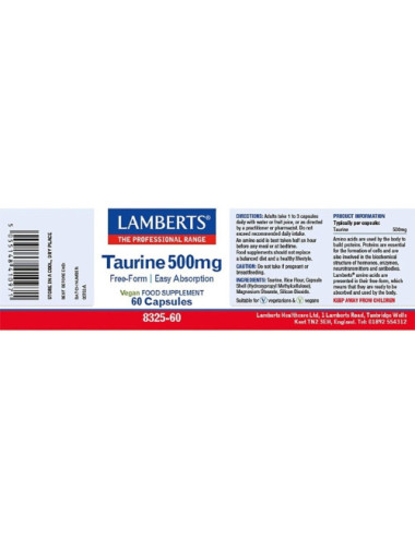Taurine 500mg Lamberts