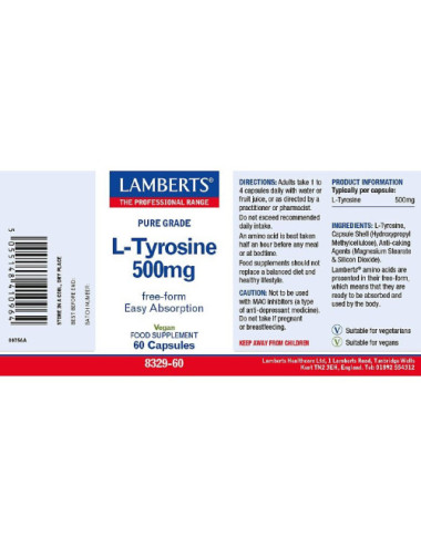 L-Tyrosine 500mg Lamberts