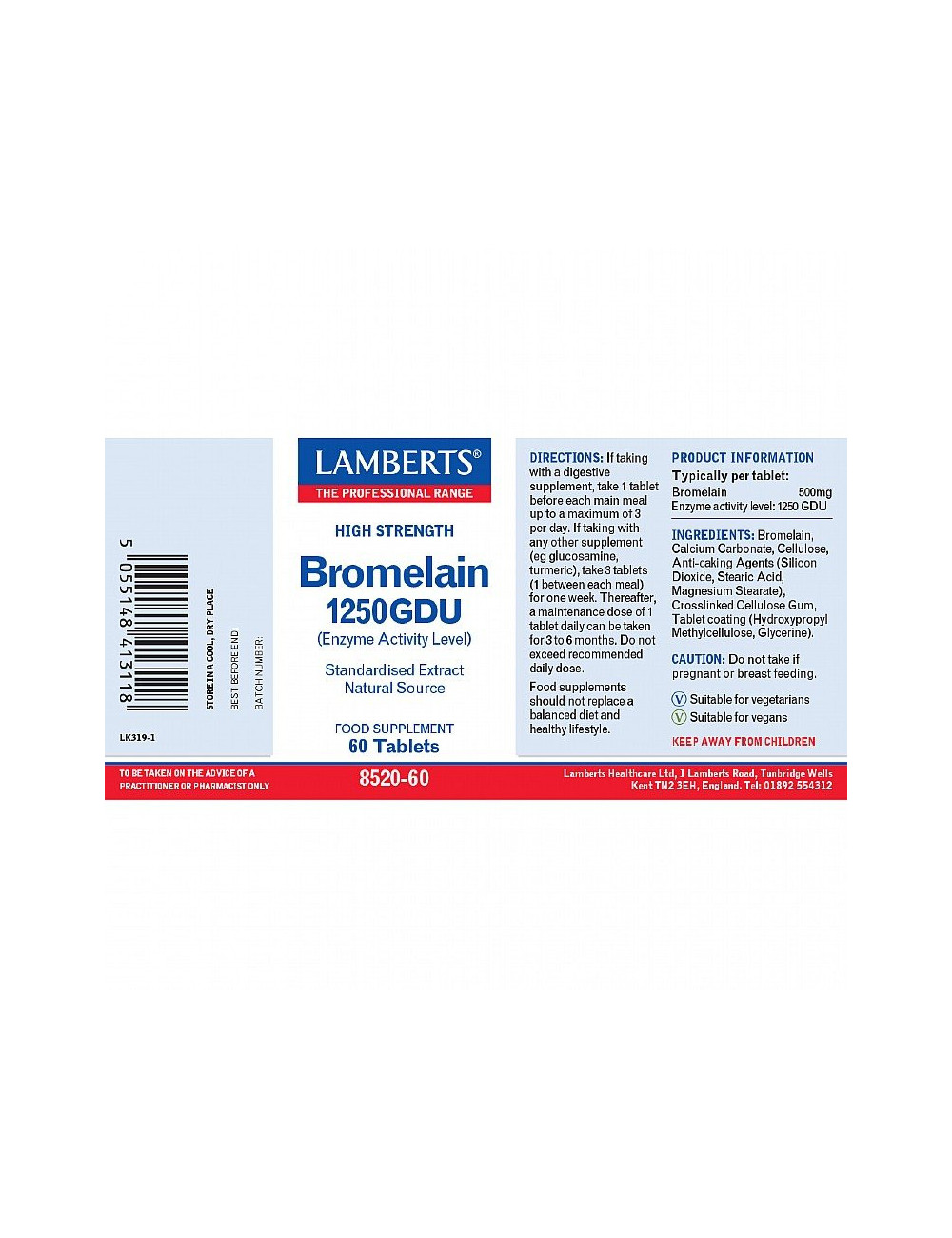 Bromelain 1250GDU Lamberts