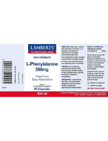 L-Phenylalanine 500mg Lamberts