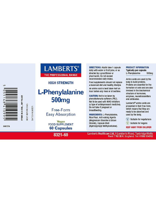 L-Phenylalanine 500mg Lamberts