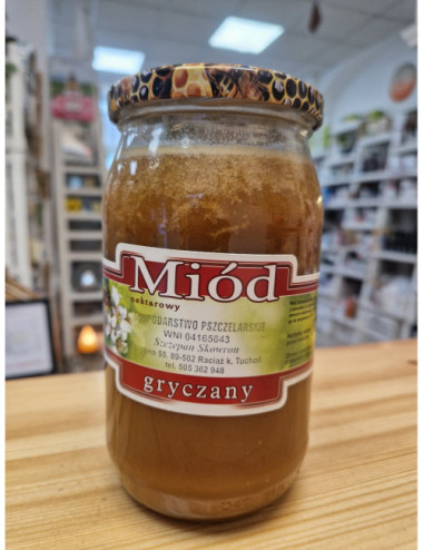 Natural Buckwheat Honey 1kg, Pure, Organic, Unheated / Miód Gryczany