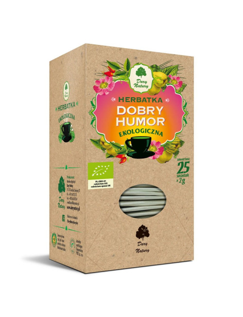 Dary Natury Good Mood Tea Organic Herbal Tea 25 Bags | Lemon Verbena & Ginger Blend