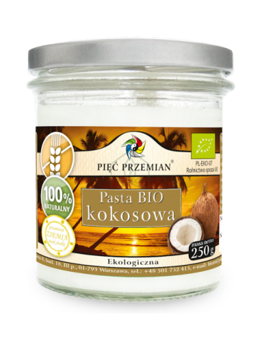Organic Coconut Paste BIO 250g, Pięć Przemian