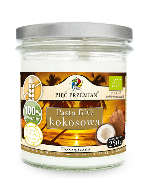 Organic Coconut Paste BIO 250g | 100% Coconut Butter | Pięć Przemian