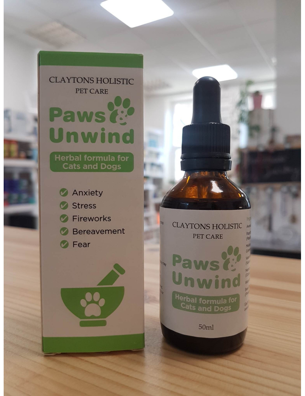 Paws Unwind Herbal Tincture for Cats & Dogs 50ml