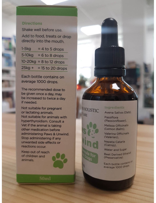 Paws Unwind Herbal Tincture for Cats & Dogs 50ml