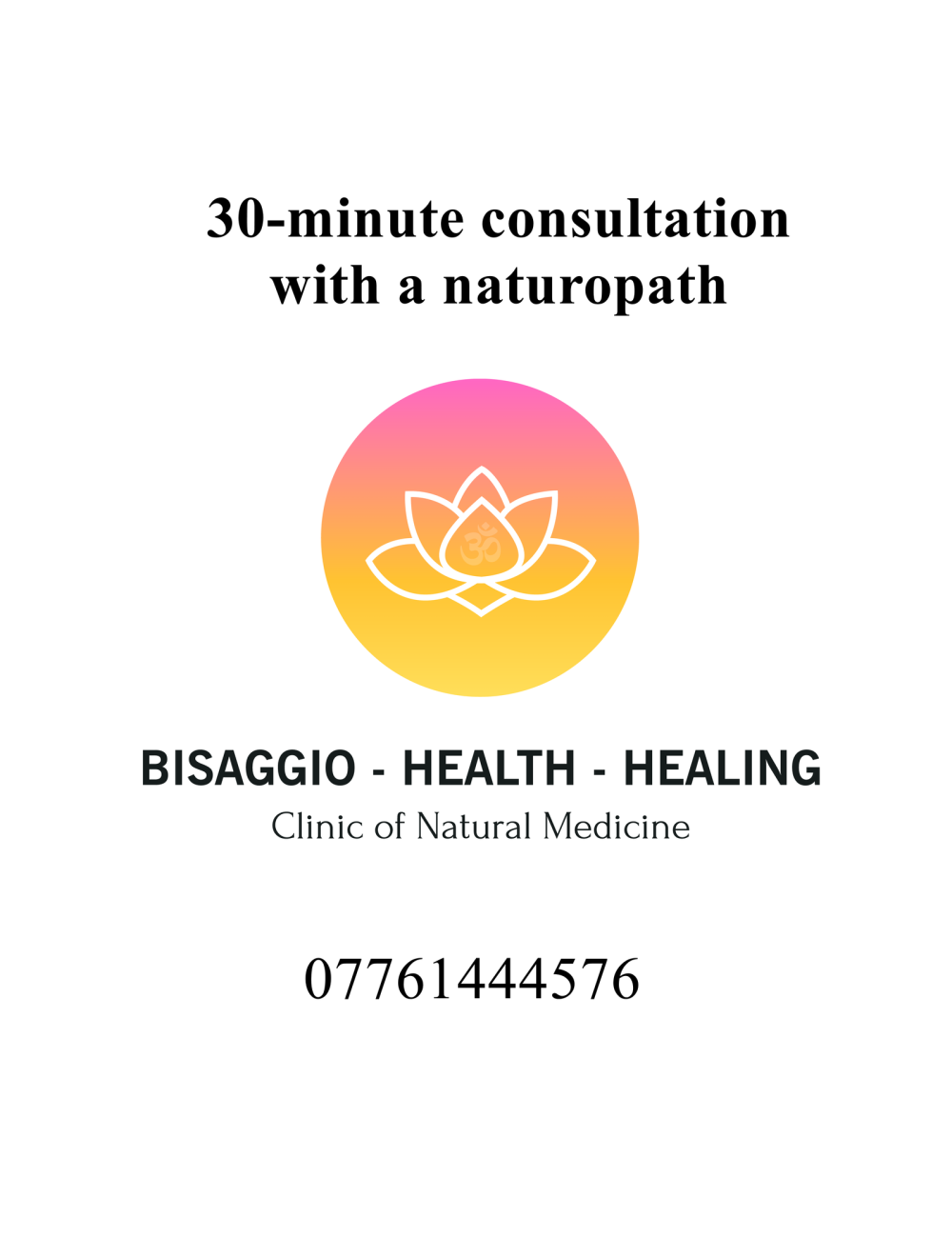 30 minutes phone consultation with naturopath