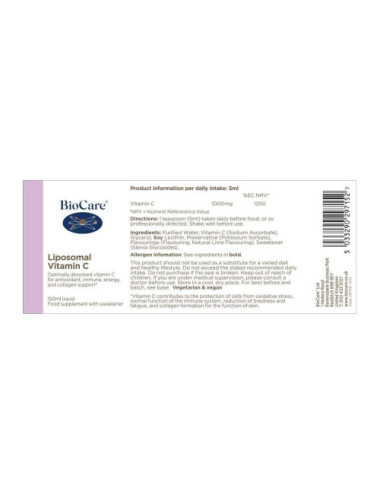 Liposomal Vitamin C 150ml, BioCare