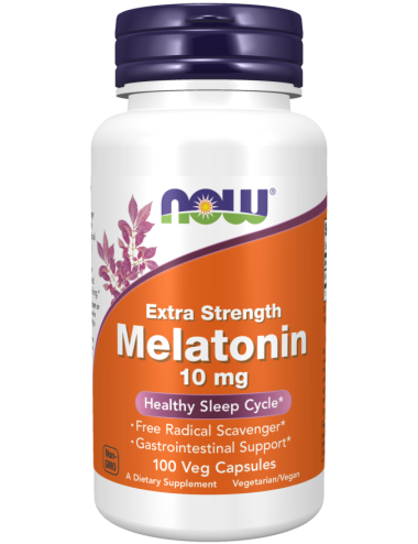 Melatonin, Extra Strength 10 mg, 100 Veg Capsules, Now Foods