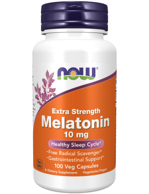 Melatonin 10mg Extra Strength 100 Veg Capsules – NOW Foods Sleep Support