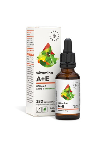 Vitamin A + E in drops, 180 daily servings (30ml) AuraHerbals