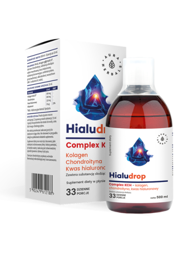 Hialudrop Complex KCH - Collagen, Chondroitin, Hyaluronic Acid, Liquid Diet Supplement, 33 Daily Servings, 500 ml